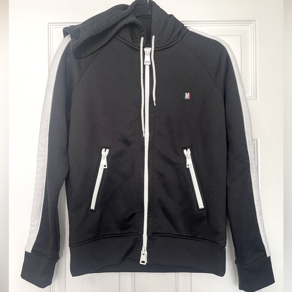 AMI Paris Alexandre Mattiussi Zip Hoodie Sweatshirt White Zippers